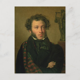 Porträtt av Alexander Pushkin, 1827 Vykort