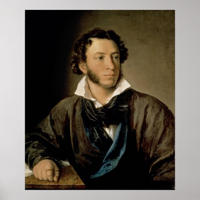 Porträtt av Alexander Pushkin Poster (Framsidan)