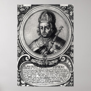 Porträtt av Alfonso X 'Wise'en Poster