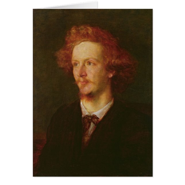 Porträtt av Algernon Charles Swinburne 1867 Hälsningskort (Framsidan)