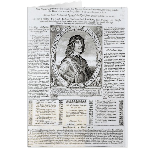 Porträtt av Algernon Percy Hälsningskort (Framsidan)