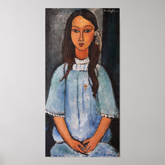 Porträtt av Alice, Modigliani Poster (Framsidan)
