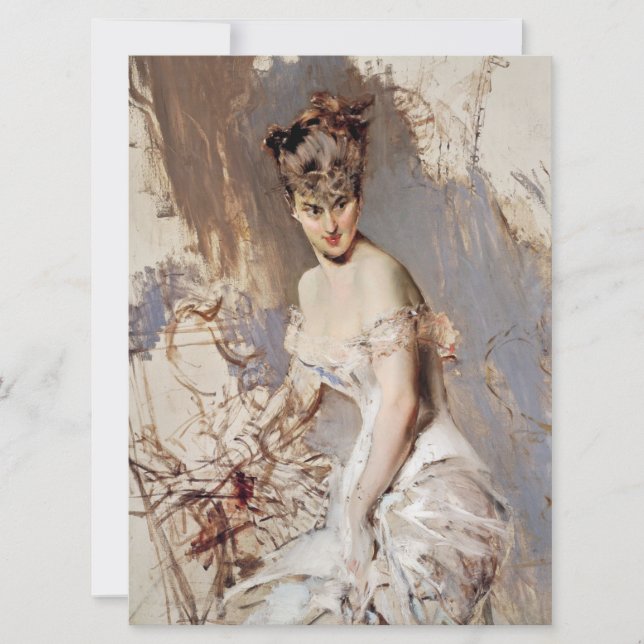 Porträtt av Alice Regnault (av Giovanni Boldini) Kort (Framsida)