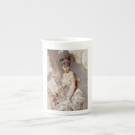 Porträtt av Alice Regnault (elegant kvinnlig skönh Benporslin Mugg