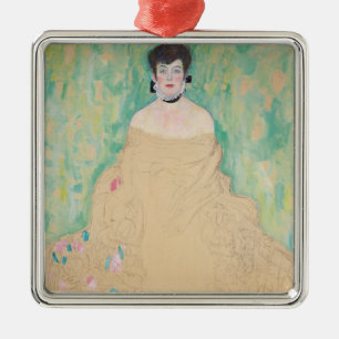 Porträtt av Amalie Zuckerkandl av Gustav Klimt Julgransprydnad Metall