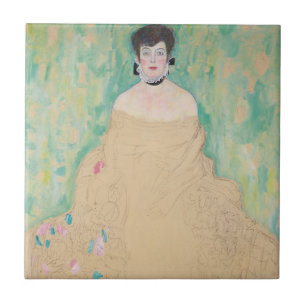 Porträtt av Amalie Zuckerkandl av Gustav Klimt Kakelplatta
