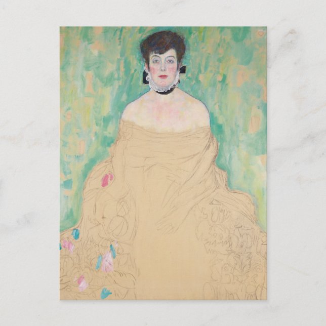 Porträtt av Amalie Zuckerkandl av Gustav Klimt Vykort (Framsida)