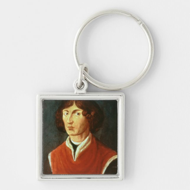 Porträtt av Andreus Nikolaus Copernicus 1575 Fyrkantig Silverfärgad Nyckelring (Framsidan)