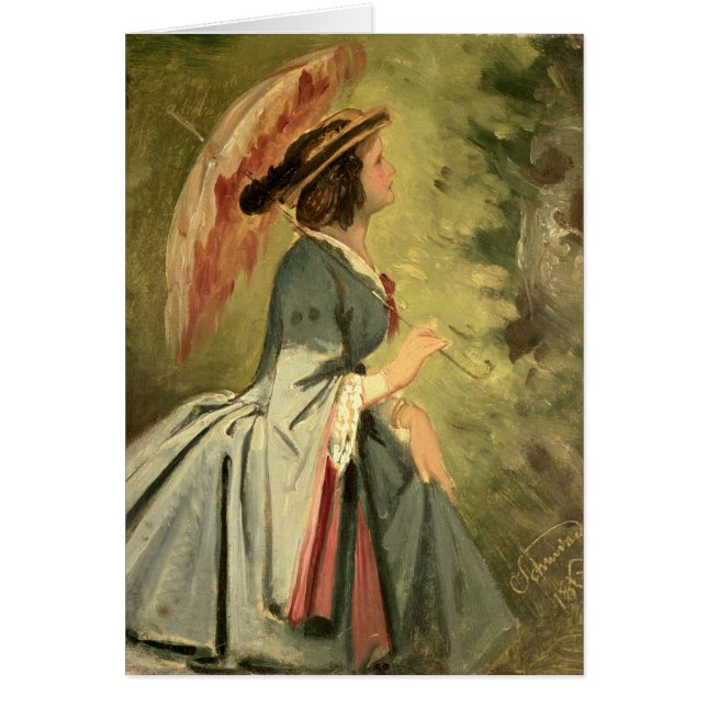 Porträtt av Anna, konstnärens dotter, 1860 Hälsningskort (Framsidan)