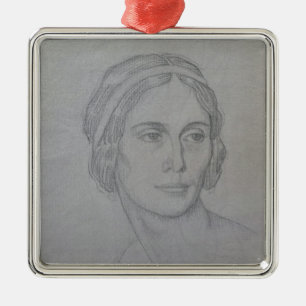 Porträtt av Anna Pavlova, 1908 Julgransprydnad Metall