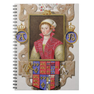Porträtt av Anne Boleyn (1507-36) 2nd drottning a Anteckningsbok Med Spiral