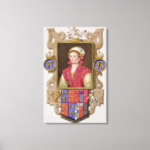 Porträtt av Anne Boleyn (1507-36) 2nd drottning a Canvastryck