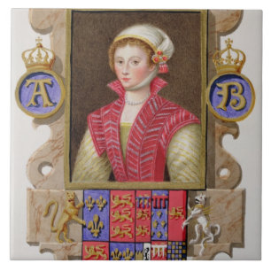 Porträtt av Anne Boleyn (1507-36) 2nd drottning a Kakelplatta