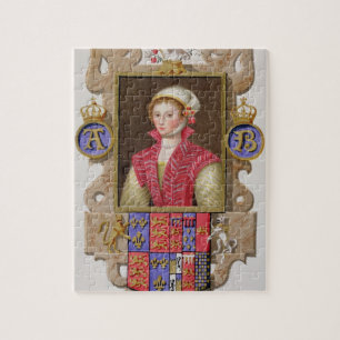 Porträtt av Anne Boleyn (1507-36) 2nd drottning a Pussel