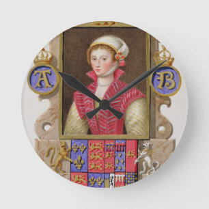 Porträtt av Anne Boleyn (1507-36) 2nd drottning a Rund Klocka