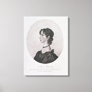 Porträtt av Anne Bronte (1820-49) från en teckni Canvastryck