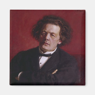 Porträtt av Anton Grigoryevich Rubinstein, 1881 Magnet