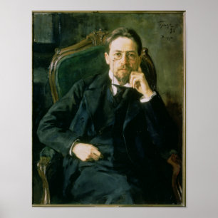 Porträtt av Anton Pavlovich Chekhov, 1898 Poster