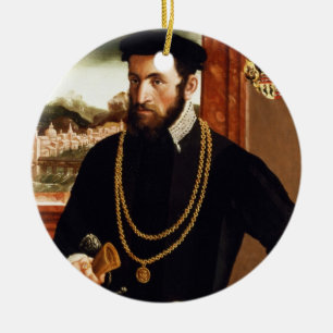Porträtt av Anton Rummel von Liechtenan Julgransprydnad Keramik