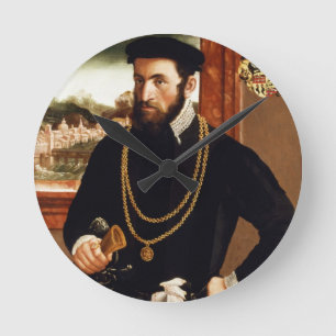 Porträtt av Anton Rummel von Liechtenan Rund Klocka