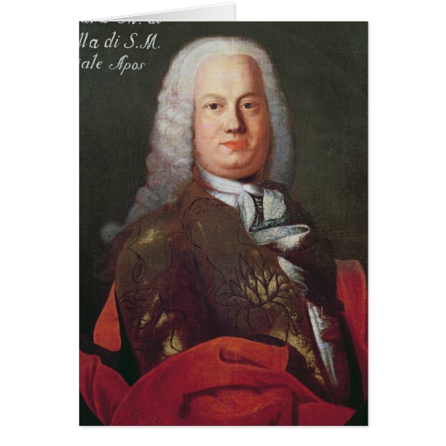 Porträtt av Antonio Caldara Hälsningskort (Framsidan)