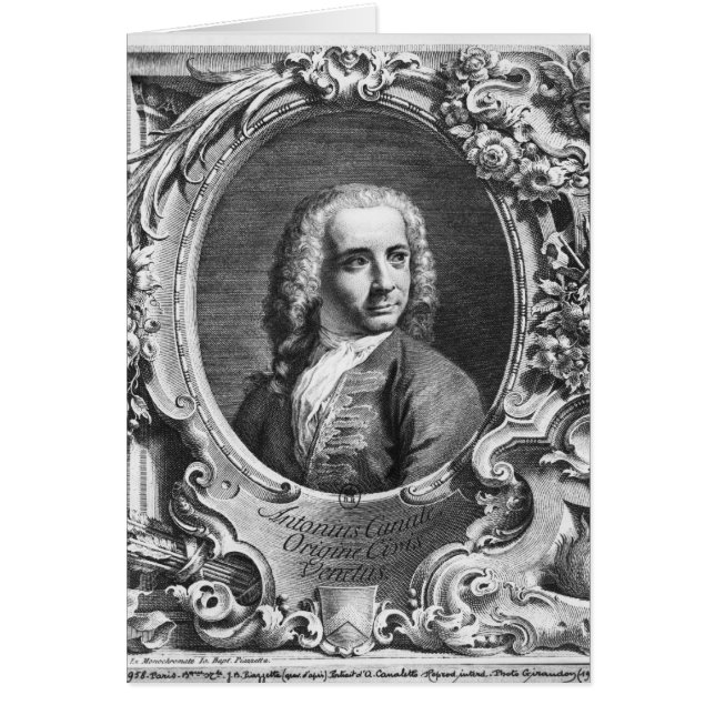 Porträtt av Antonio Canaletto Hälsningskort (Framsidan)
