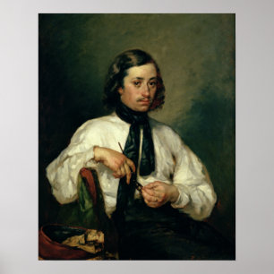 Porträtt av Armand Ono som är bekant som manen m Poster