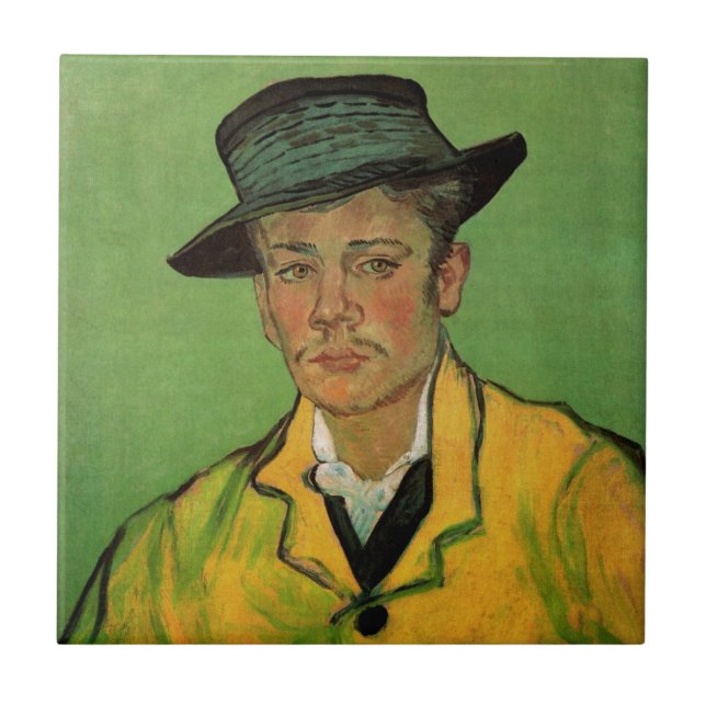 Porträtt av Armand Roulin av Vincent van Gogh Kakelplatta (Framsidan)