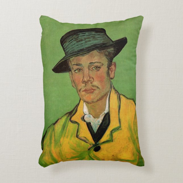 Porträtt av Armand Roulin av Vincent van Gogh Prydnadskudde (Framsidan(Vertikal))