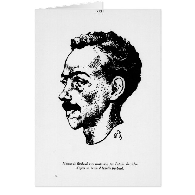 Porträtt av Arthur Rimbaud Hälsningskort (Framsidan)