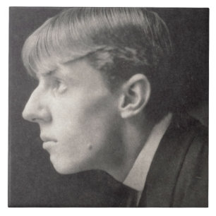 Porträtt av Aubrey Beardsley (1872-98) vid Kakelplatta