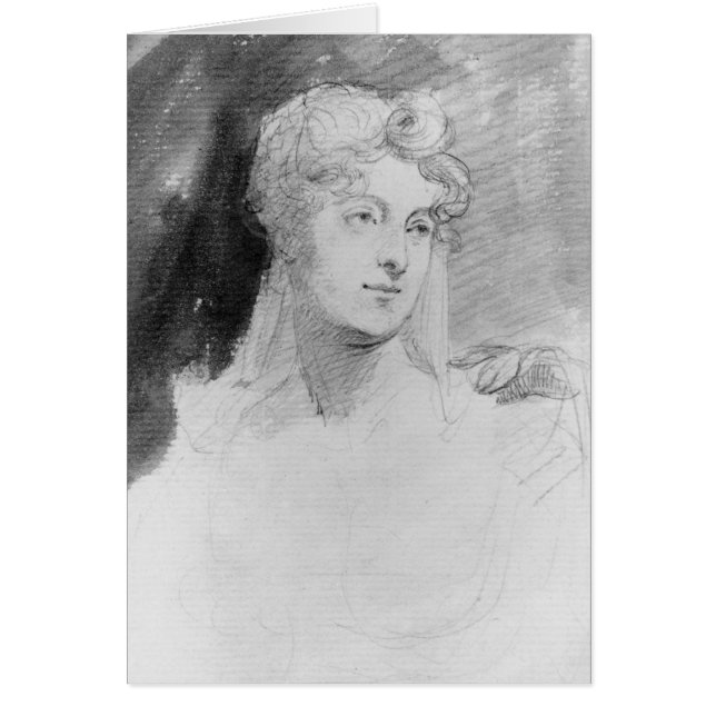 Porträtt av Augusta Leigh Hälsningskort (Framsidan)