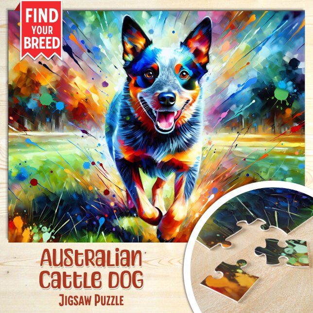 Porträtt av australian cattle dog Akrylkonsttryck Pussel (Skapare uppladdad)