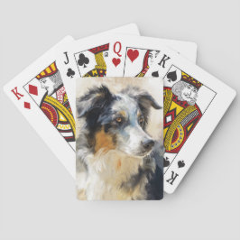 porträtt av australian shepherd casinokort