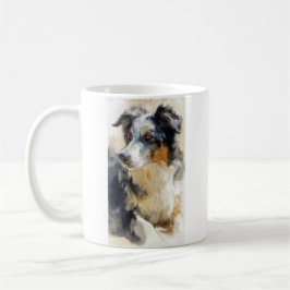 porträtt av australian shepherd kaffemugg