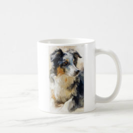 porträtt av australian shepherd kaffemugg