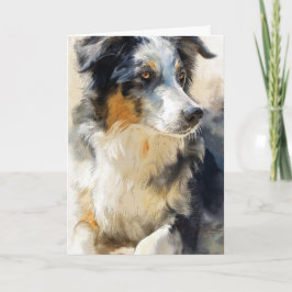 porträtt av australian shepherd kort