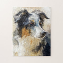 porträtt av australian shepherd pussel