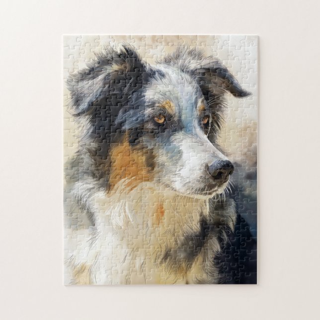 porträtt av australian shepherd pussel (Vertikal)