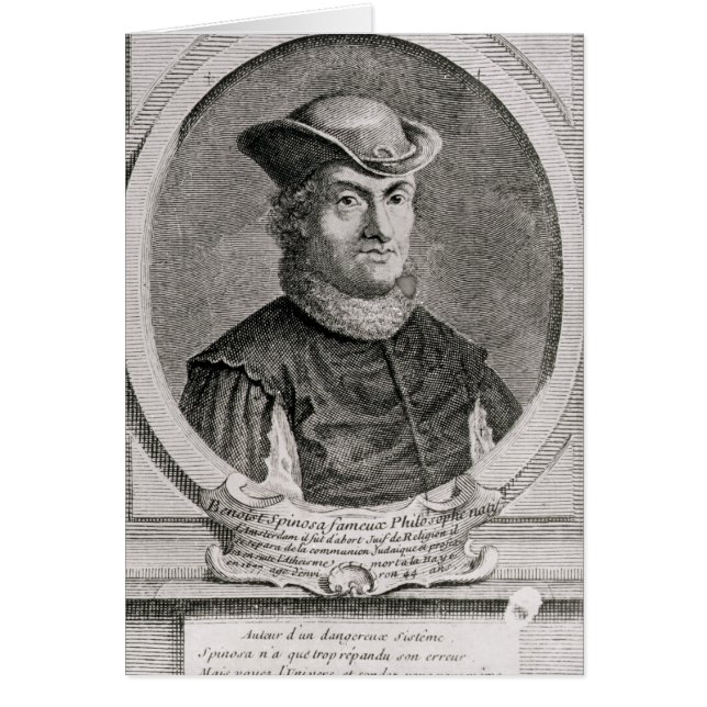 Porträtt av Baruch eller Benedict Spinoza Hälsningskort (Framsidan)