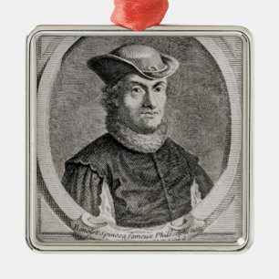 Porträtt av Baruch eller Benedict Spinoza Julgransprydnad Metall