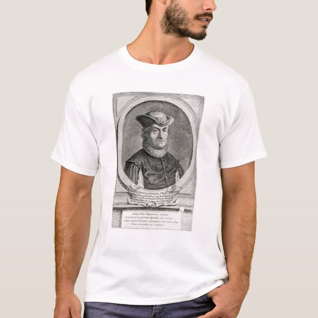 Porträtt av Baruch eller Benedict Spinoza Tee Shirt (Framsida)