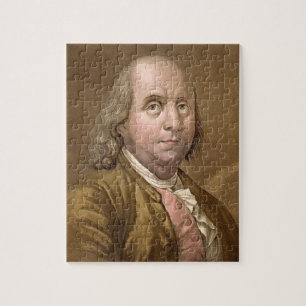 Porträtt av Benjamin Franklin (1706-90), från 'L Pussel