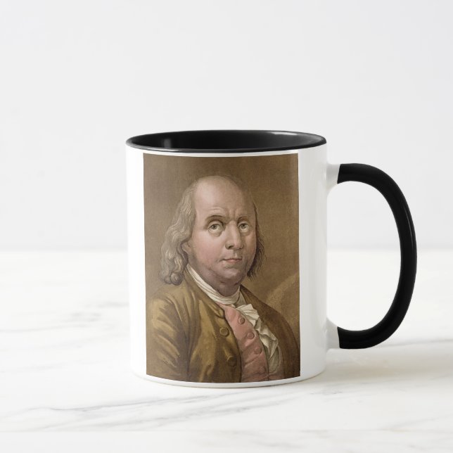 Porträtt av Benjamin Franklin (1706-90), från 'Le Mugg (Höger)