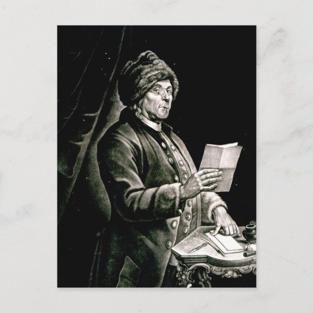 Porträtt av Benjamin Franklin, 1777 Vykort (Framsida)