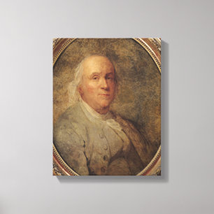 Porträtt av Benjamin Franklin, c.1780 Canvastryck