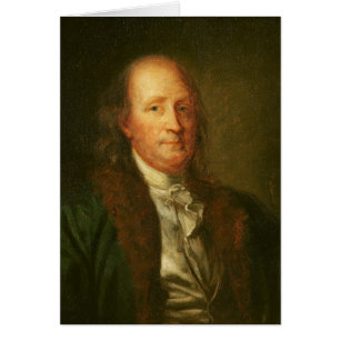 Porträtt av Benjamin Franklin Hälsningskort