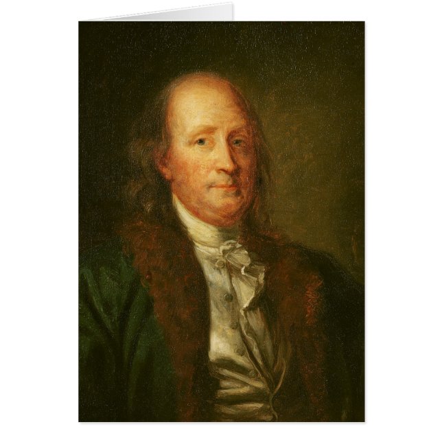 Porträtt av Benjamin Franklin Hälsningskort (Framsidan)