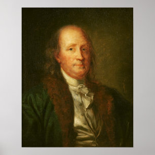 Porträtt av Benjamin Franklin Poster