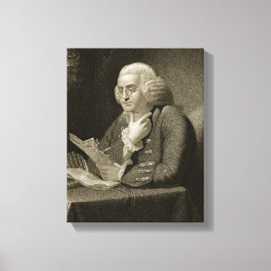 Porträtt av Benjamin Franklin som inristas av Canvastryck